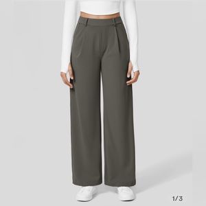 HALARA High Waisted Plicated Side Pocket Straight Leg Work Pants